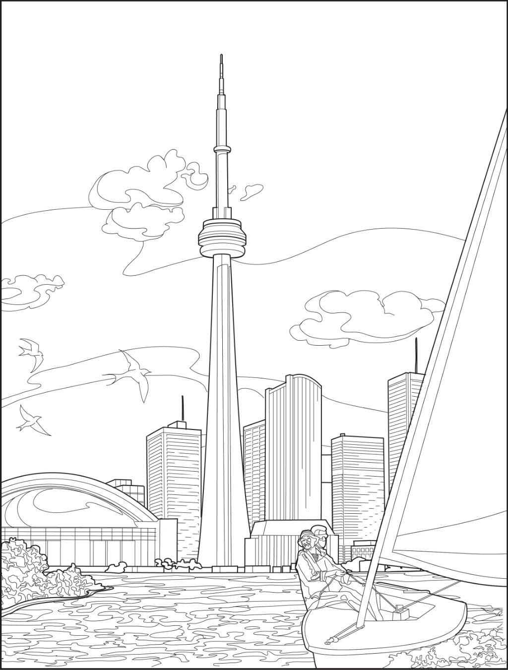 Toronto Tourism Skyline Colouring Book